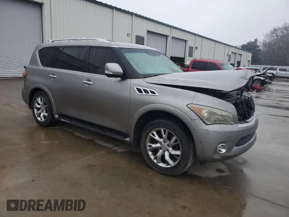 2012 Infiniti QX56 8-passenger with VIN JN8AZ2ND5C9715426, listed as a Copart auction lot 44951355 with 0 mi miles and Salvage Title. Bid and sale history available at carsss.com. Image 4.