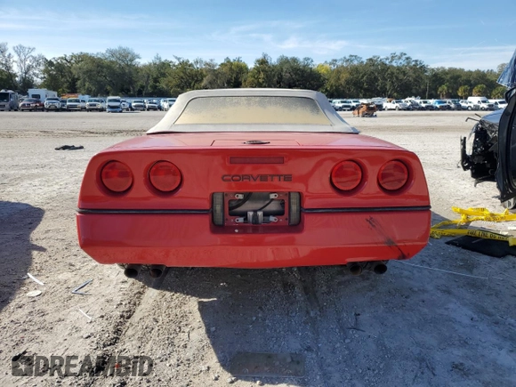 1987 Chevrolet Corvette with VIN 1G1YY3189H5117519, listed as a Copart auction lot 41817475 with 56,498 mi miles and Salvage Title. Bid and sale history available at carsss.com. Image 6.