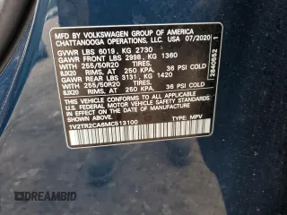 2021 Volkswagen Atlas SEL Premium with VIN 1V2TR2CA6MC513100, listed as a Copart auction lot 52947725 with 65,450 mi miles and Salvage title. Bid and sale history available at DreamBid. Image 15.