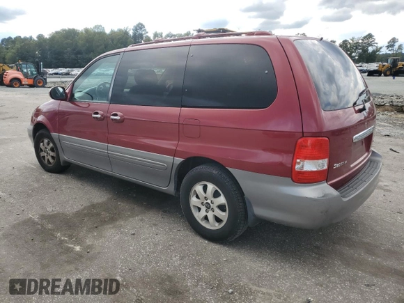2005 Kia Sedona LX with VIN KNDUP131056614364, listed as a Copart auction lot 73935454 with 149,420 mi miles and Salvage Title. Bid and sale history available at carsss.com. Image 2.