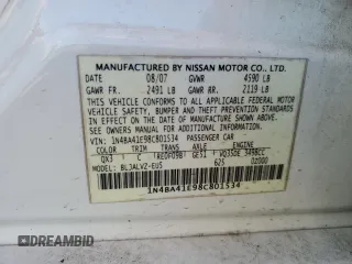 2008 Nissan Maxima 3.5 SE with VIN 1N4BA41E98C801534, listed as a Copart auction lot 77182184 with 177,305 mi miles and Clean Title. Bid and sale history available at carsss.com. Image 12.