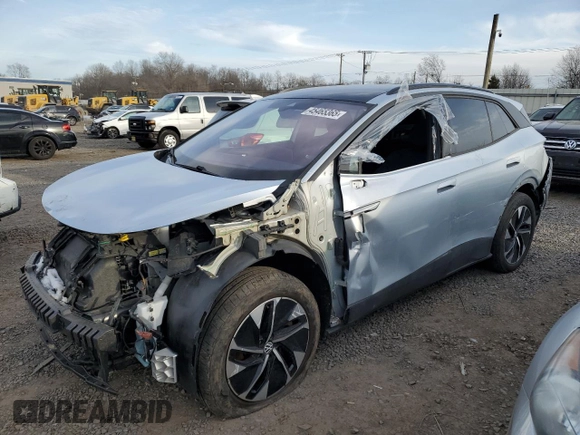 2021 Volkswagen ID.4 Pro S z VIN WVGGNPE29MP064405, wystawiony jako Copart lot #45465365 z przebiegiem 54 417 mil mil oraz Szkoda całkowita • Salvage title. Historia ofert i sprzedaży dostępna na DreamBid. Obrazek 1.