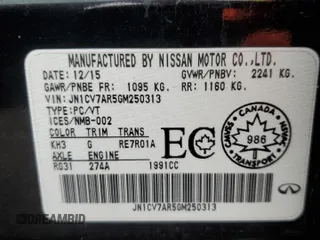 2016 Infiniti Q50 2.0t Premium with VIN JN1CV7AR5GM250313, listed as a Copart auction lot 50834625 with 113,245 mi miles and Salvage Title. Bid and sale history available at carsss.com. Image 12.