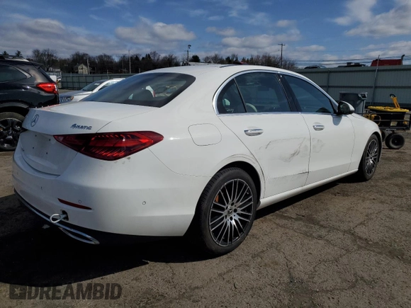 2023 Mercedes-Benz C 300 with VIN W1KAF4HB3PR125456, listed as a Copart auction lot 51136825 with 28,186 mi miles and Salvage Title. Bid and sale history available at DreamBid. Image 3.