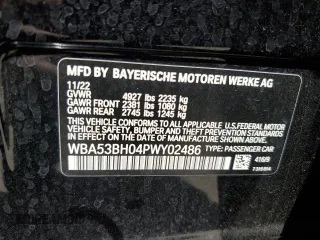 2023 BMW 5 Series 530i with VIN WBA53BH04PWY02486, listed as a Copart auction lot 54519385 with 26,979 mi miles and Salvage title. Bid and sale history available at DreamBid. Image 13.