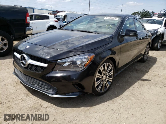 2017 Mercedes-Benz CLA with VIN WDDSJ4EB4HN445580, listed as a Copart auction lot 47179943 with 73,183 mi miles. Bid and sale history available at carsss.com. Image 1.