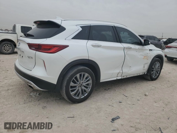 2023 Infiniti QX50 Luxe with VIN 3PCAJ5BA8PF121360, listed as a Copart auction lot 42991135 with 16,340 mi miles and Salvage title. Bid and sale history available at DreamBid. Image 3.