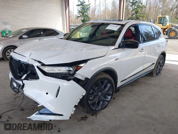 2023 Acura MDX w/A-Spec Package with VIN 5J8YE1H01PL030004, listed as a IAAI auction lot 41724782 with 15,835 mi miles and . Bid and sale history available at DreamBid. Image 2.