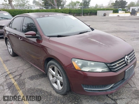 2013 Volkswagen Passat Wolfsburg Edition with VIN 1VWAP7A38DC136413, listed as a IAAI auction lot 42022470 with 265,221 mi miles. Bid and sale history available at carsss.com. Image 1.