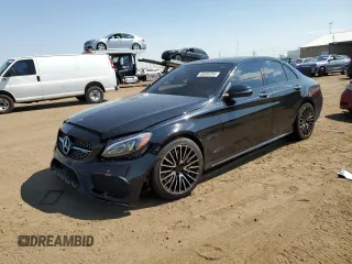 2018 Mercedes-Benz C 43 AMG with VIN 55SWF6EB4JU256519, listed as a Copart auction lot 63556254 with 66,677 mi miles and Salvage Title. Bid and sale history available at carsss.com. Image 1.