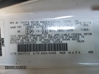 2015 Toyota Tacoma PreRunner with VIN 5TFTX4GN8FX043339, listed as a Copart auction lot 83381634 with Not provided miles and Salvage title. Bid and sale history available at DreamBid. Image 14.