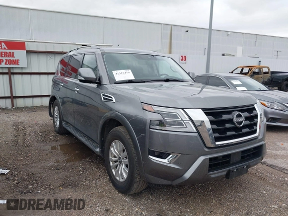 2023 Nissan Armada SV with VIN JN8AY2AC1P9182559, listed as a IAAI auction lot 41310479 with 53,985 mi miles. Bid and sale history available at carsss.com. Image 1.