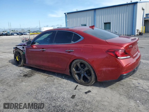 2020 Genesis G70 2.0T with VIN KMTG44LA8LU045233, listed as a Copart auction lot 55247925 with 42,405 mi miles and Salvage title. Bid and sale history available at DreamBid. Image 2.