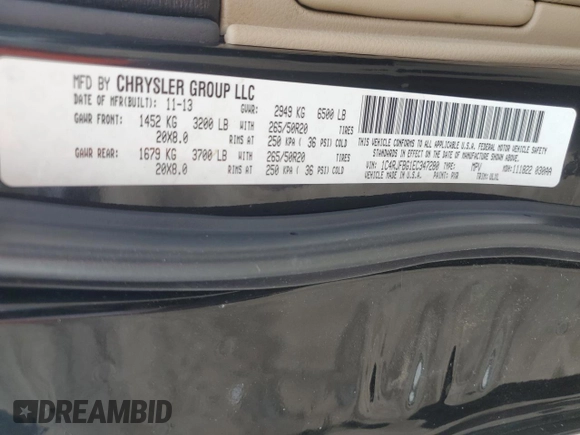2014 Jeep Grand Cherokee Limited with VIN 1C4RJFBG1EC347280, listed as a Copart auction lot 54522815 with 194,554 mi miles and Salvage title. Bid and sale history available at DreamBid. Image 14.