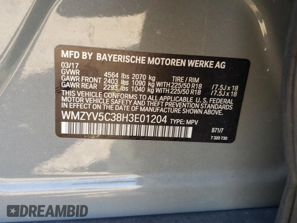 2017 MINI Countryman Cooper with VIN WMZYV5C38H3E01204, listed as a Copart auction lot 70489714 with 86,597 mi miles and Salvage Title. Bid and sale history available at carsss.com. Image 14.