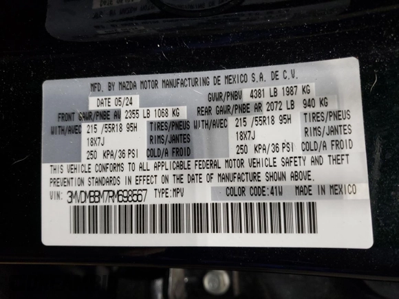 2024 Mazda CX-30 S Select Sport with VIN 3MVDMBBM7RM698567, listed as a Copart auction lot 43319535 with Not provided miles and Salvage title. Bid and sale history available at DreamBid. Image 13.
