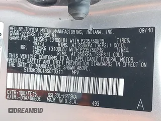 2011 Toyota Sienna SE with VIN 5TDXK3DC4BS070311, listed as a IAAI auction lot 41379741 with 138,589 mi miles. Bid and sale history available at carsss.com. Image 9.