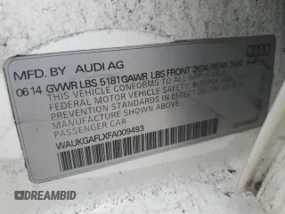 2015 Audi S4 Prestige with VIN WAUKGAFLXFA009493, listed as a Copart auction lot 69283674 with 96,559 mi miles and Salvage Title. Bid and sale history available at carsss.com. Image 14.
