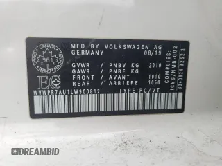 2020 Volkswagen Golf SEL Premium с VIN WVWPR7AU1LW900812, выставлен на аукционе Copart как лот 47751375 с пробегом 88 258 миль миль и Списание • Salvage title. История ставок и продаж доступна на DreamBid. Изображение 12.