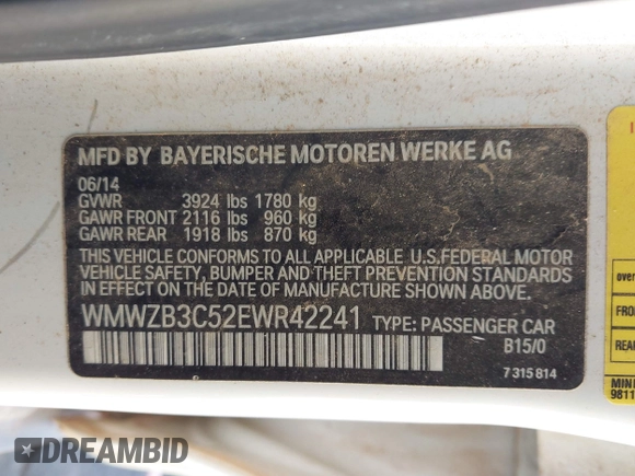 2014 MINI Countryman with VIN WMWZB3C52EWR42241, listed as a IAAI auction lot 41734963 with 121,325 mi miles and . Bid and sale history available at DreamBid. Image 9.