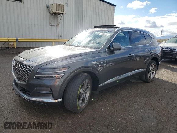 2022 Genesis GV80 with VIN KMUHCESC7NU076679, listed as a Copart auction lot 48827735 with Not Provided miles and Salvage Title. Bid and sale history available at DreamBid. Image 1.