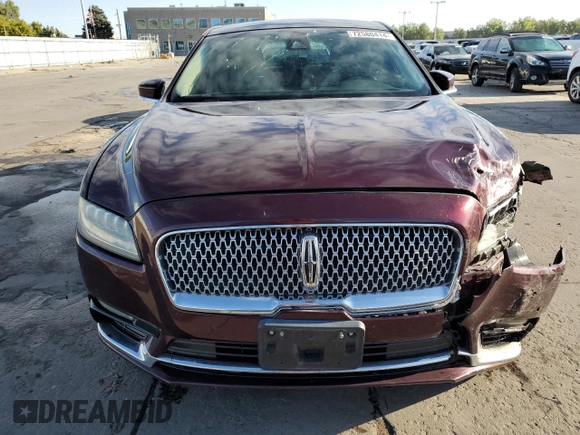 2017 Lincoln Continental Reserve with VIN 1LN6L9NC6H5605613, listed as a Copart auction lot 72580414 with 60,153 mi miles and Salvage Title. Bid and sale history available at carsss.com. Image 5.