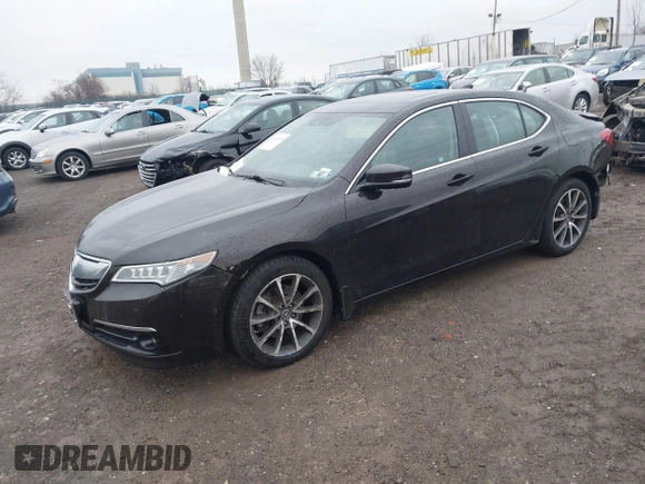 2015 Acura TLX V6 Advance with VIN 19UUB3F76FA002163, listed as a IAAI auction lot 41460668 with 110,095 mi miles. Bid and sale history available at carsss.com. Image 17.