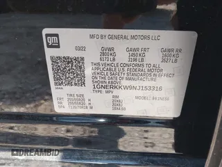2022 Chevrolet Traverse Premier с VIN 1GNERKKW9NJ153316, выставлен на аукционе IAAI как лот 42162193 с пробегом 56 459 миль миль и . История ставок и продаж доступна на DreamBid. Изображение 9.
