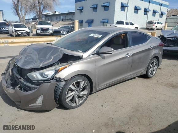 2015 Hyundai Elantra Limited with VIN 5NPDH4AE9FH578413, listed as a Copart auction lot 44243195 with 143,192 mi miles and Salvage Title. Bid and sale history available at carsss.com. Image 1.