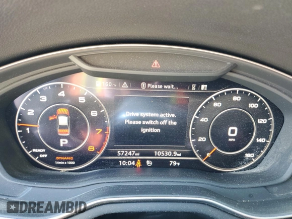 2018 Audi A4 Premium Plus with VIN WAUENAF42JA038894, listed as a Copart auction lot 57449545 with 57,247 mi miles and Salvage title. Bid and sale history available at DreamBid. Image 9.