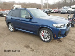 2022 BMW X3 M40i with VIN 5UX83DP03N9J01526, listed as a IAAI auction lot 41340141 with 34,245 mi miles. Bid and sale history available at carsss.com. Image 1.