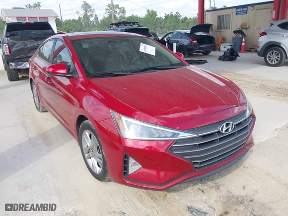 2019 Hyundai Elantra SEL with VIN KMHD84LF6KU780451, listed as a IAAI auction lot 41684867 with 119,631 mi miles. Bid and sale history available at carsss.com. Image 1.
