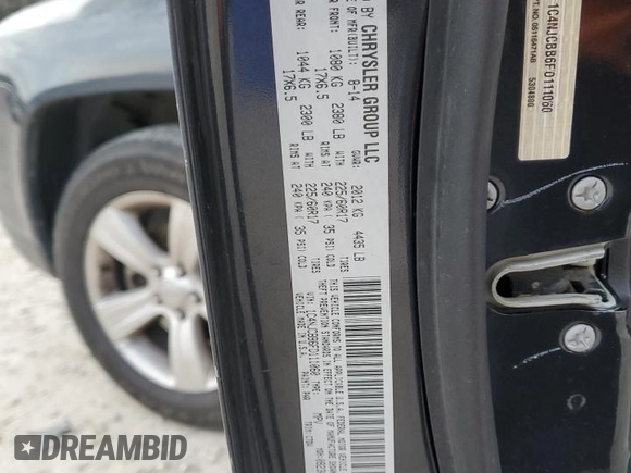 2015 Jeep Compass Sport with VIN 1C4NJCBB6FD111060, listed as a Copart auction lot 87246544 with 187,302 mi miles and Salvage Title. Bid and sale history available at carsss.com. Image 13.