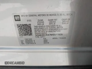 2021 Chevrolet Blazer LT z VIN 3GNKBCR47MS577835, wystawiony jako IAAI lot #42222310 z przebiegiem 26 030 mil mil oraz . Historia ofert i sprzedaży dostępna na DreamBid. Obrazek 9.