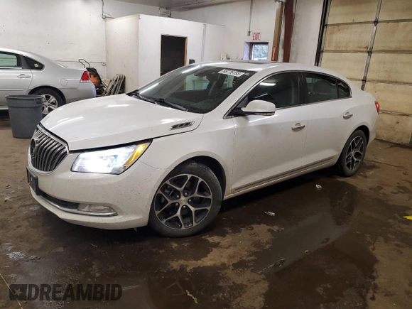 2016 Buick LaCrosse Sport Touring with VIN 1G4G45G35GF266018, listed as a Copart auction lot 88776155 with 104,790 mi miles and Salvage Title. Bid and sale history available at carsss.com. Image 1.