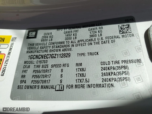 2016 Chevrolet Silverado 1500 Work Truck with VIN 1GCNCNEC7GZ112829, listed as a Copart auction lot 80669534 with 147,959 mi miles and Salvage Title. Bid and sale history available at carsss.com. Image 12.