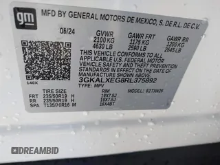 2024 GMC Terrain Denali with VIN 3GKALXEG8RL375892, listed as a IAAI auction lot 41489464 with 2,427 mi miles and . Bid and sale history available at DreamBid. Image 9.
