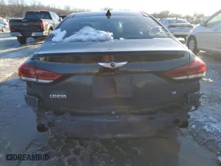2015 Hyundai Genesis 3.8L with VIN KMHGN4JE9FU018981, listed as a Copart auction lot 87797085 with 0 mi miles and Salvage Title. Bid and sale history available at carsss.com. Image 6.