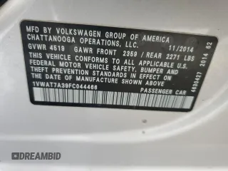 2015 Volkswagen Passat Limited Edition Edition z VIN 1VWAT7A39FC044466, wystawiony jako Copart lot #54442945 z przebiegiem 107 925 mil mil oraz Szkoda całkowita • Salvage title. Historia ofert i sprzedaży dostępna na DreamBid. Obrazek 13.
