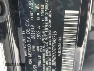 2023 Kia Rio S with VIN 3KPA24AD7PE592716, listed as a Copart auction lot 47929405 with 24,605 mi miles and Non Repairable. Bid and sale history available at carsss.com. Image 13.