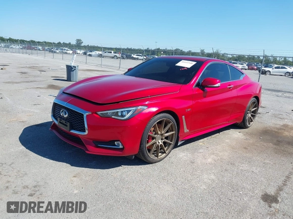 2018 Infiniti Q60 RED SPORT 400 with VIN JN1FV7EL4JM630513, listed as a IAAI auction lot 40411948 with 59,373 mi miles. Bid and sale history available at carsss.com. Image 2.