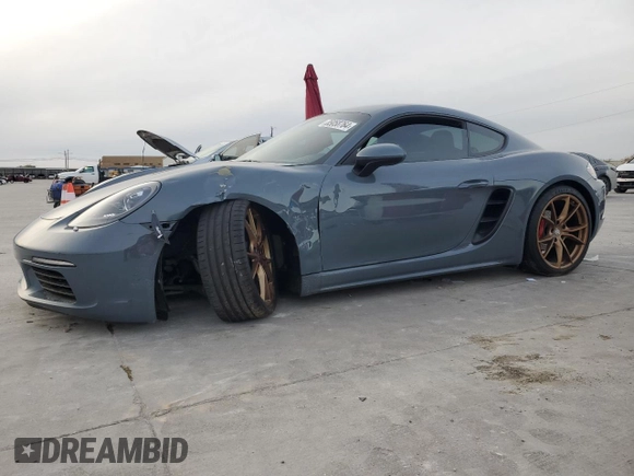 2018 Porsche 718 Cayman z VIN WP0AA2A89JK262316, wystawiony jako Copart lot #85058764 z przebiegiem Nie podano mil oraz Szkoda całkowita • Salvage title. Historia ofert i sprzedaży dostępna na DreamBid. Obrazek 1.