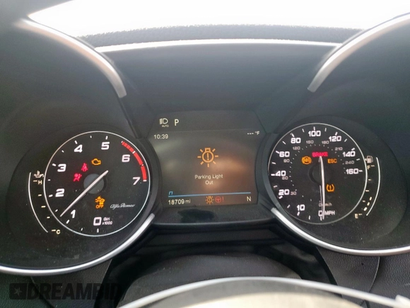 2022 Alfa Romeo Giulia Veloce with VIN ZARFAMBN5N7663737, listed as a Copart auction lot 49348295 with 18,709 mi miles and Salvage Title. Bid and sale history available at carsss.com. Image 9.