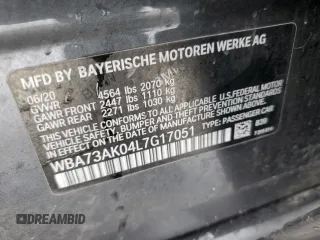 2020 BMW 2 Series 228i xDrive z VIN WBA73AK04L7G17051, wystawiony jako Copart lot #45010915 z przebiegiem Nie podano mil oraz Szkoda całkowita • Salvage title. Historia ofert i sprzedaży dostępna na DreamBid. Obrazek 13.