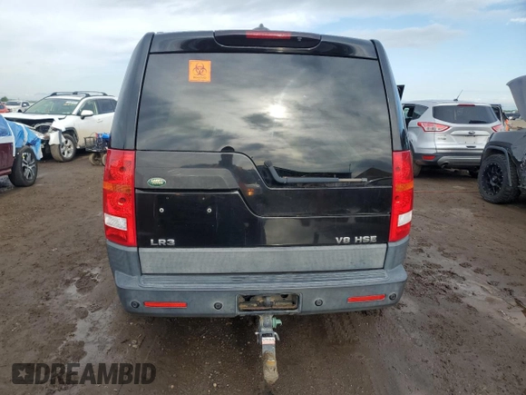 2008 Land Rover LR3 HSE with VIN SALAG25408A474083, listed as a Copart auction lot 59713975 with 117,075 mi miles and Salvage title. Bid and sale history available at DreamBid. Image 6.