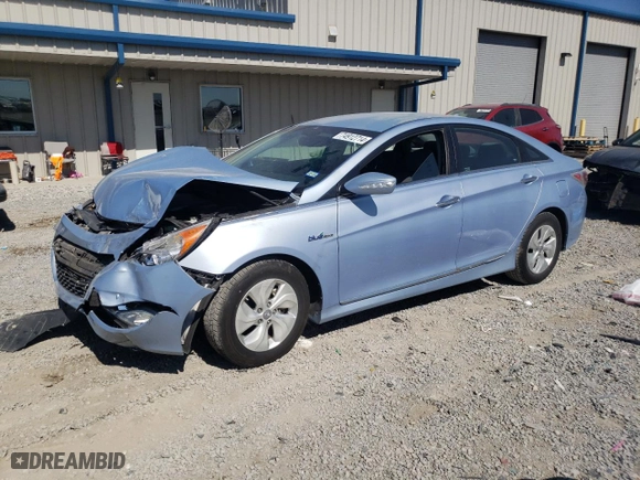 2015 Hyundai Sonata Hybrid Limited with VIN KMHEC4A45FA120820, listed as a Copart auction lot 74912714 with 0 mi miles and Salvage Title. Bid and sale history available at carsss.com. Image 1.