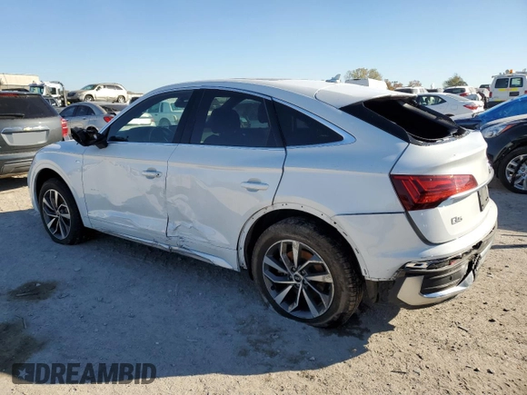 2021 Audi Q5 Sportback Premium Plus with VIN WA15AAFY8M2083428, listed as a Copart auction lot 74884974 with 39,937 mi miles and Non repairable. Bid and sale history available at DreamBid. Image 2.