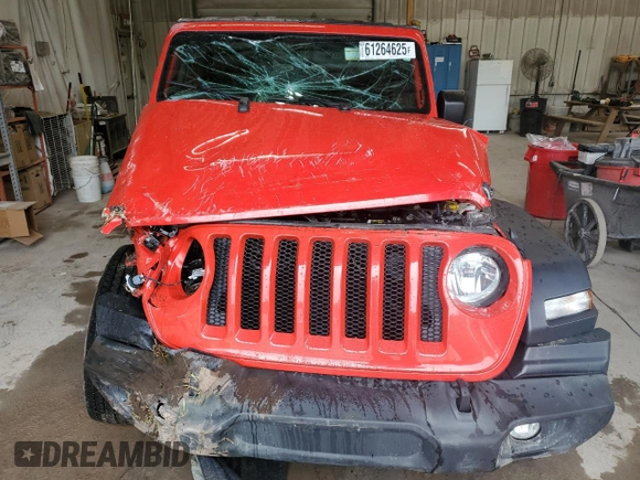 2018 Jeep Wrangler Unlimited Sport S with VIN 1C4HJXDG5JW285227, listed as a Copart auction lot 61264625 with 46,085 mi miles and Salvage title. Bid and sale history available at DreamBid. Image 5.