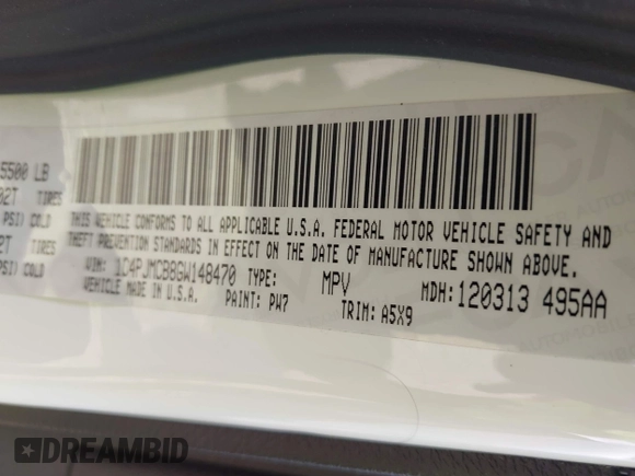 2016 Jeep Cherokee Latitude with VIN 1C4PJMCB8GW148470, listed as a IAAI auction lot 42415483 with 146,427 mi miles and . Bid and sale history available at DreamBid. Image 9.