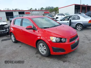 2013 Chevrolet Sonic LT with VIN 1G1JC6SHXD4172738, listed as a IAAI auction lot 41872916 with 105,829 mi miles. Bid and sale history available at carsss.com. Image 1.